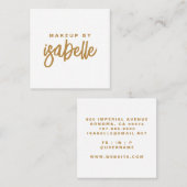 Minimalistische Make-up Artist Gold Script Vierkante Visitekaartje (Voorkant / Achterkant)