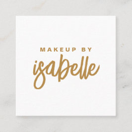 Minimalistische Make-up Artist Gold Script Vierkante Visitekaartje