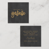 Minimalistische Make-up Artist Gold Script Zwart Vierkante Visitekaartje (Voorkant / Achterkant)