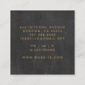 Minimalistische Make-up Artist Gold Script Zwart Vierkante Visitekaartje (Achterkant)