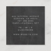 Minimalistische make-up artist Grey Script schoolb Vierkante Visitekaartje (Achterkant)