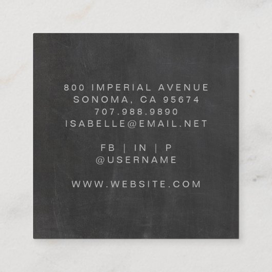 Minimalistische make-up artist Grey Script schoolb Vierkante Visitekaartje (Achterkant)