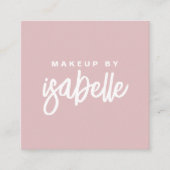 Minimalistische make-up artist script Dusty Pink Vierkante Visitekaartje (Voorkant)