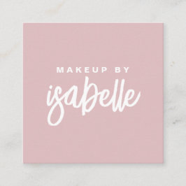 Minimalistische make-up artist script Dusty Pink Vierkante Visitekaartje