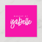 Minimalistische Make-up Artist Script Hot Pink Vierkante Visitekaartje (Voorkant)
