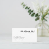 Minimalistische makelaar professioneel wit visitekaartje (Staand voorkant)