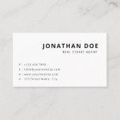 Minimalistische makelaar professioneel wit visitekaartje (Voorkant)