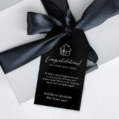 Minimalistische makelaar zwart wit cadeau Label Cadeaulabel
