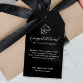 Minimalistische makelaar zwart wit cadeau Label Cadeaulabel