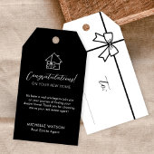 Minimalistische makelaar zwart wit cadeau Label Cadeaulabel