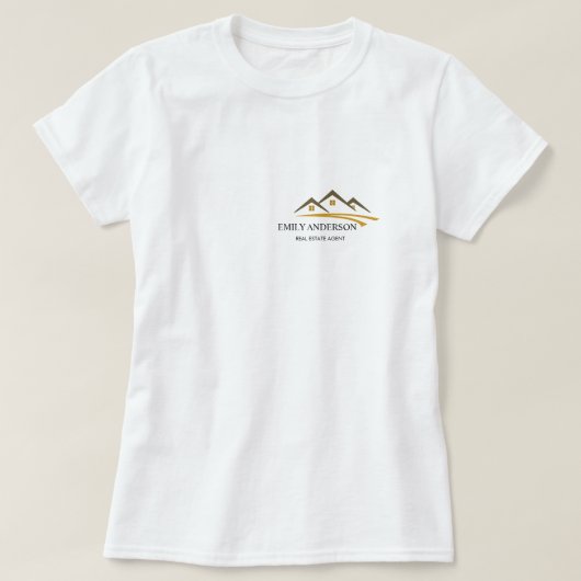 Minimalistische makelaarsonderneming t-shirt (Design voorkant)