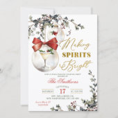 Minimalistische 'Making Spirits Bright' Cocktailpa Kaart (Voorkant)