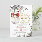 Minimalistische 'Making Spirits Bright' Cocktailpa Kaart (Staand voorkant)