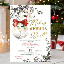 Minimalistische 'Making Spirits Bright' Cocktailpa Kaart