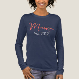 Minimalistische MAMA Est Jaar Moeder Keepsake Tri-Blend Shirt