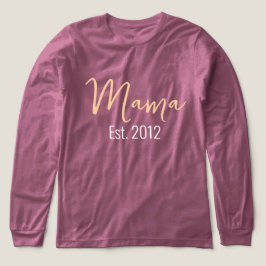 Minimalistische MAMA Est Jaar Moeder Keepsake Tri-Blend Shirt