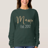 Minimalistische MAMA Est Jaar Moeder Keepsake Trui (Voorkant)