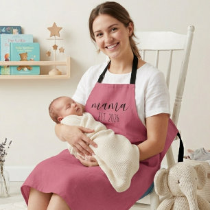 Minimalistische Mama Est Jaar Script Ontwerp Schort