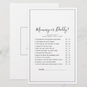 Minimalistische mama of papa spel (Voorkant / Achterkant)