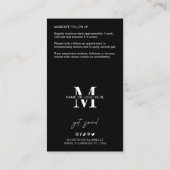 Minimalistische manicure nagels nazorg instructies visitekaartje (Achterkant)