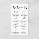 Minimalistische manicure nagels nazorg instructies visitekaartje (Voorkant)