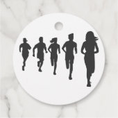 Minimalistische Marathon Runner Silhouetten Bedankjes Labels (Achterkant)