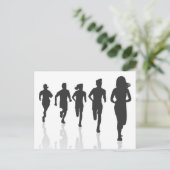 Minimalistische Marathon Runner Silhouetten Briefkaart (Staand voorkant)