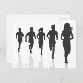 Minimalistische Marathon Runner Silhouetten Briefkaart (Voorkant / Achterkant)