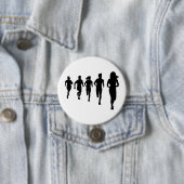 Minimalistische Marathon Runner Silhouetten Ronde Button 7,6 Cm (In situ)