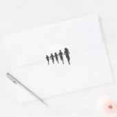 Minimalistische Marathon Runner Silhouetten Ronde Sticker (Envelop)
