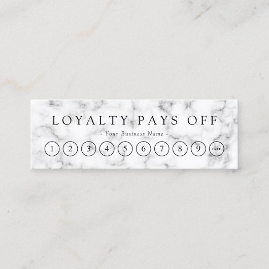 Minimalistische Marble Loyalty Punch Kaart (Voorkant)