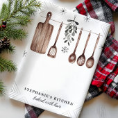 Minimalistische maretak gepersonaliseerde Kerstmis Theedoek