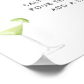 Minimalistische Margarita Bar Cocktail Trouwbord Poster (Hoek)