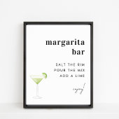 Minimalistische Margarita Bar Cocktail Trouwbord Poster
