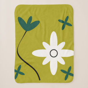 Minimalistische margriet bloem abstract botanische sherpa deken