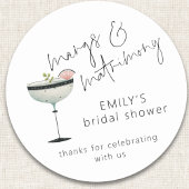 Minimalistische Margs Huwelijk Dank u Vrijgezellen Ronde Sticker