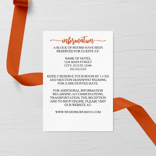 Minimalistische Marigold Wedding Enclosure Kaart