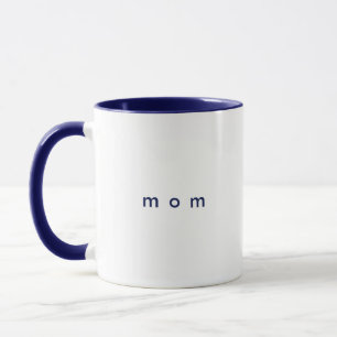 Minimalistische Marine Blauw Aangepaste Tekst Mum Mok