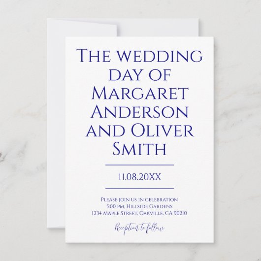 Minimalistische Marine Blauw Alles in Een QR Code  Kaart (Voorkant)