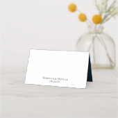Minimalistische marine blauw bruiloft receptie pla plaatskaartje (Achterkant)