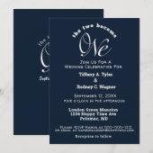 Minimalistische Marine Blauw en Wit The One Weddin Kaart (Voorkant / Achterkant)