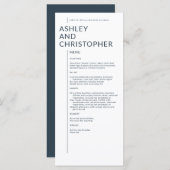 Minimalistische marine blauw geïsoleerde namen bru menu (Voorkant / Achterkant)