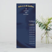 Minimalistische Marine Blauw Goud Classic Wedding  (Staand voorkant)