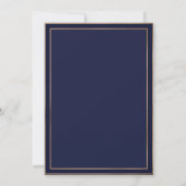Minimalistische Marine Blauw Goud Dubbele Grens Hu Kaart (Achterkant)