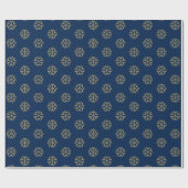 Minimalistische marine blauw goud sneeuwvlokken Ke Cadeaupapier (Vlak)