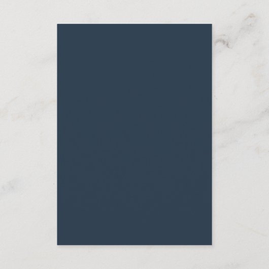 Minimalistische marine blauw monogram chique bruil informatiekaartje (Achterkant)