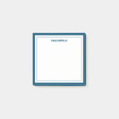 Minimalistische marine blauw twee grenzen post-it® notes (Voorkant)