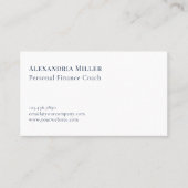 Minimalistische Marine Blauw Wit Custom Logo Visitekaartje (Voorkant)