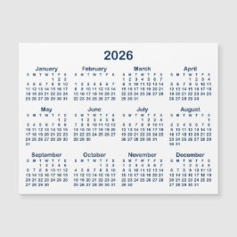 Minimalistische Marine Blauwe 2026 Magnetische Kal