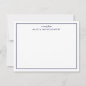 Minimalistische Marine Blauwe Naam Persoonlijk Notitiekaartje (Voorkant)